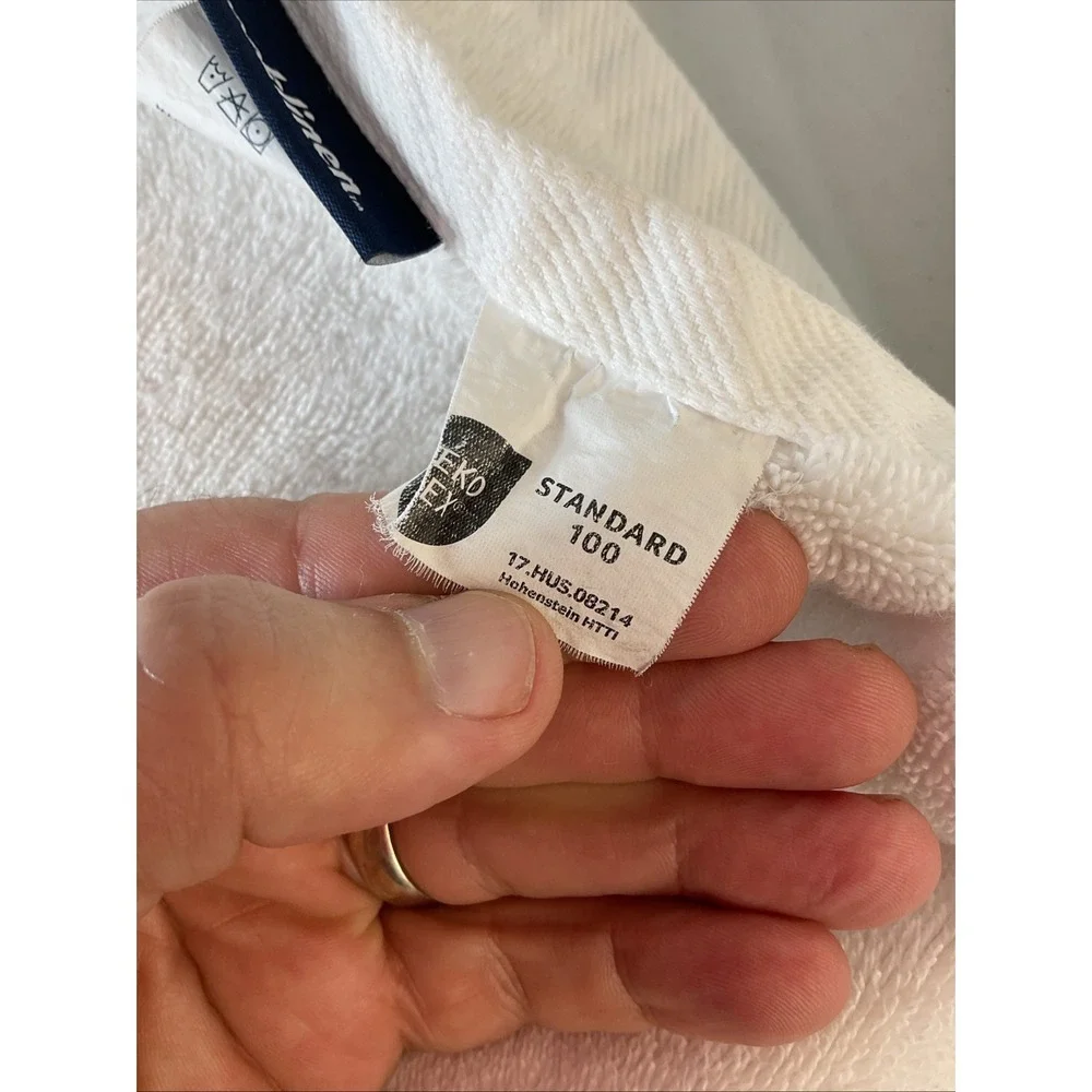 BrookLinen Take It‎ Easy Bath Towels Thick Cotton Set Two Sz 24x52 White Heavy